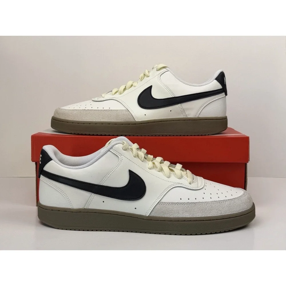 Nike Court Vision Lo Sneakers Men Size 13 Sail Black Orewood Brown FQ8075 133